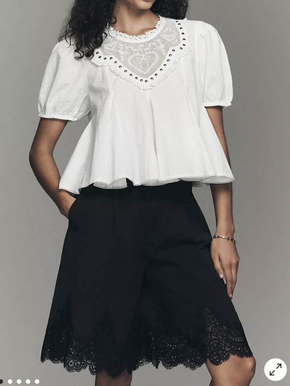 NWT★ Anthropologie Lace Hem Pants / 14 - Picture 3 of 12